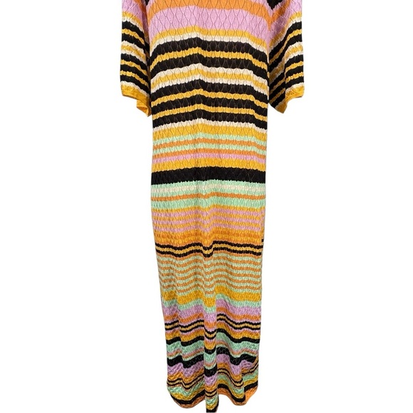 SITA MURT Short Sleeve Knit Maxi Dress Striped Size 44 - Picture 9 of 11